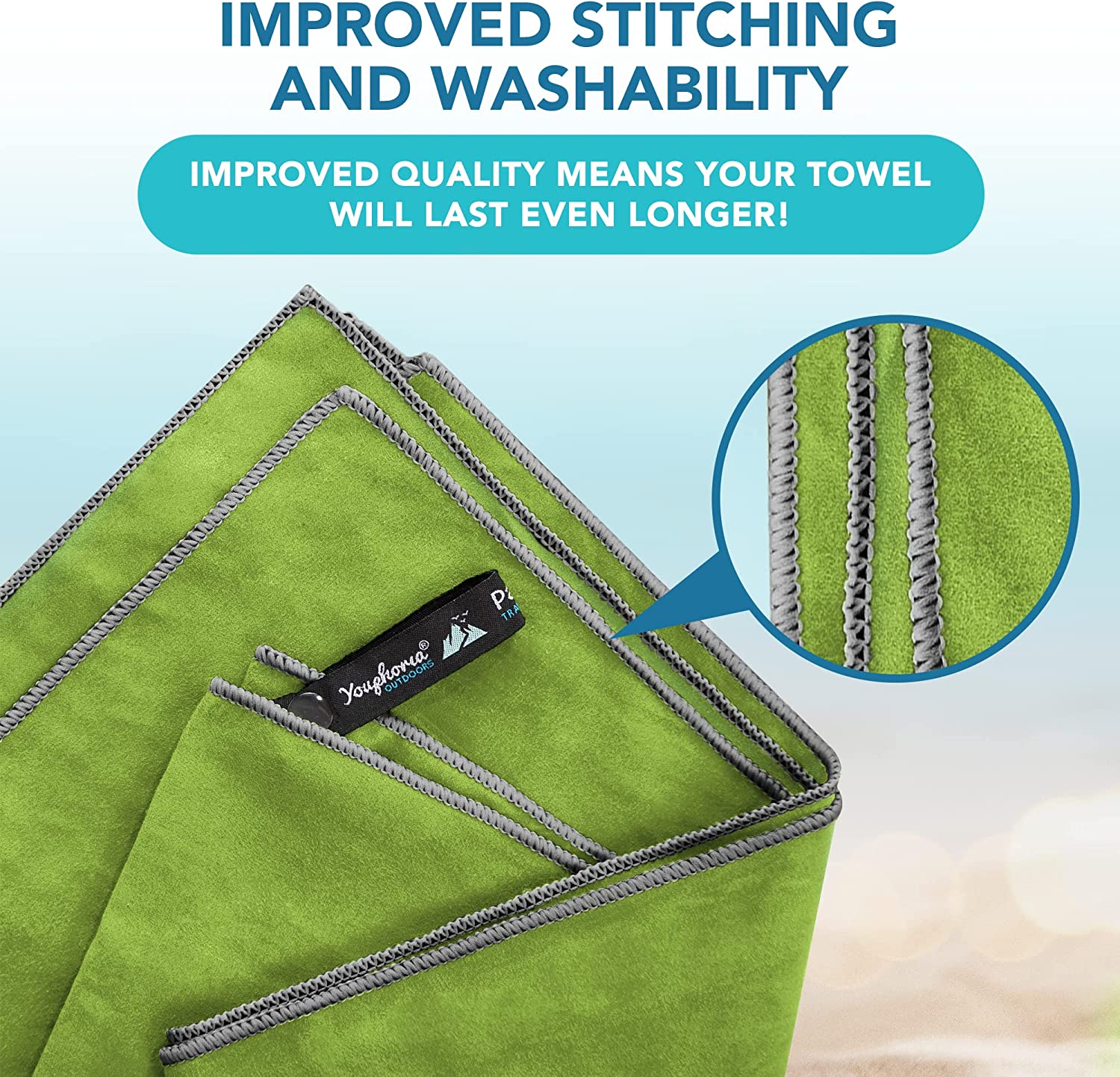Green/Gray Towel