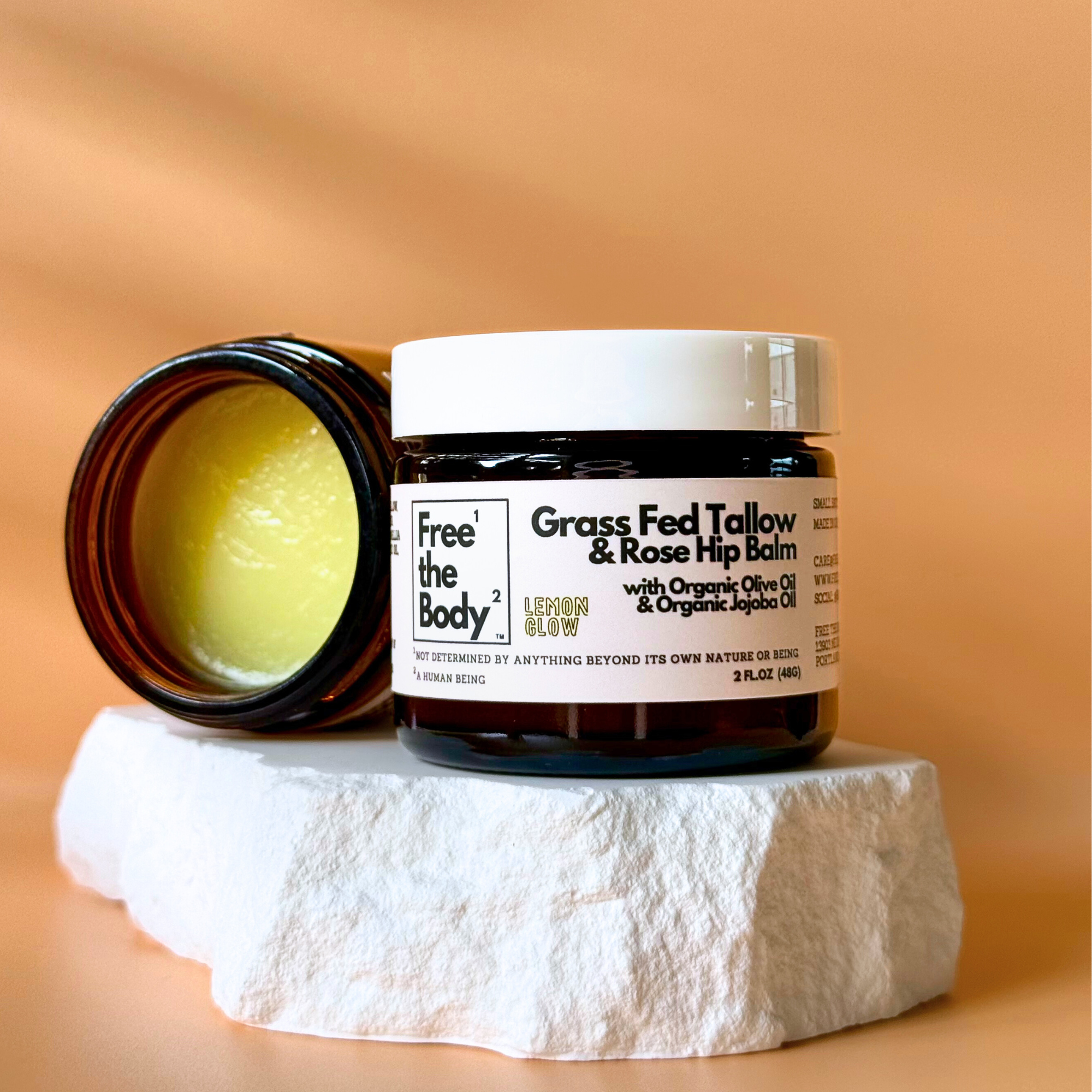 Grass Fed Tallow and Rose Hip Balm, Small Batch, Bare