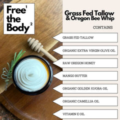 Grass Fed Tallow and Oregon Bee Whipped Balm, Small Batch, 4 oz, I Need A Vacation