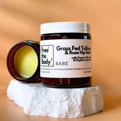 Grass Fed Tallow and Rose Hip Balm, Small Batch, Bare